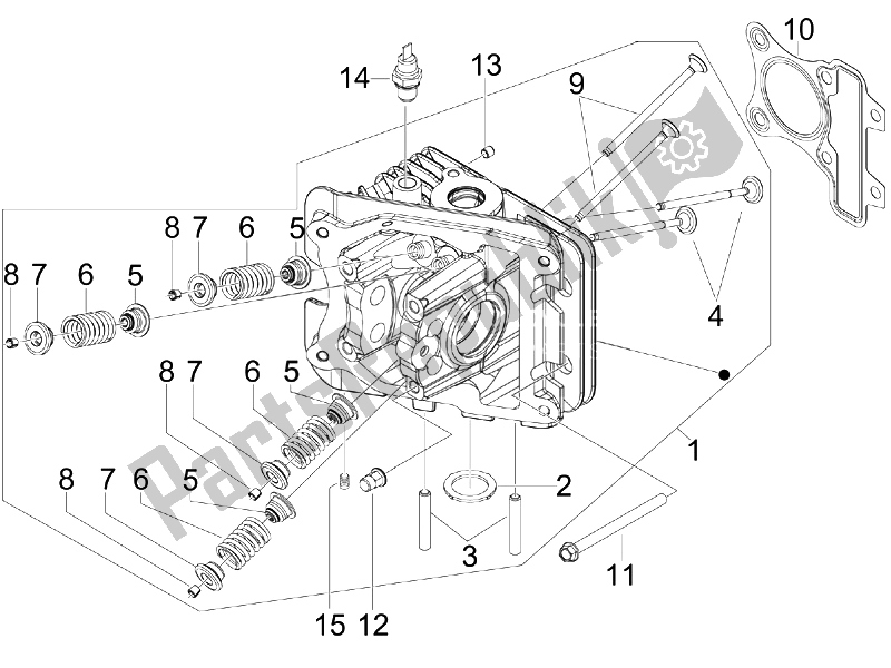 Tutte le parti per il Unità Principale - Valvola del Vespa LX 50 4T 4V Touring 2010