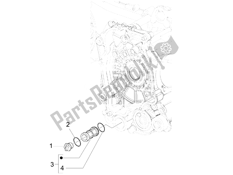 Toutes les pièces pour le Couvercle Magnéto Volant - Filtre à Huile du Vespa Vespa Primavera 50 4T 4V USA Canada 2014