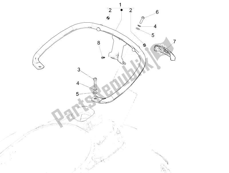 Todas las partes para Portaequipajes Trasero de Vespa GTS 300 IE Super ABS USA 2014