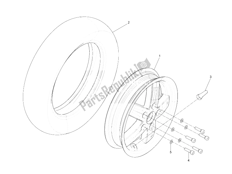 All parts for the Front Wheel of the Vespa S 150 4T 2V E3 Taiwan 2011