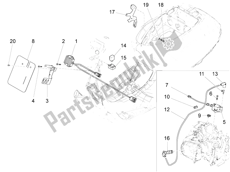 Toutes les pièces pour le Régulateurs De Tension - Unités De Commande électronique (ecu) - H. T. Bobine du Vespa LT 125 4T 3V IE E3 Vietnam 2014
