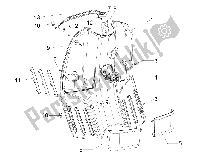 Toutes les pièces pour le Boîte à Gants Avant - Panneau De Protection Des Genoux du Vespa S 50 4T 4V College 2008