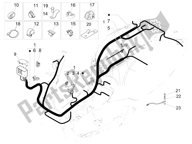 Todas las partes para Mazo De Cables Principal de Vespa 50 4T 2V 52 KMH B NL 2014