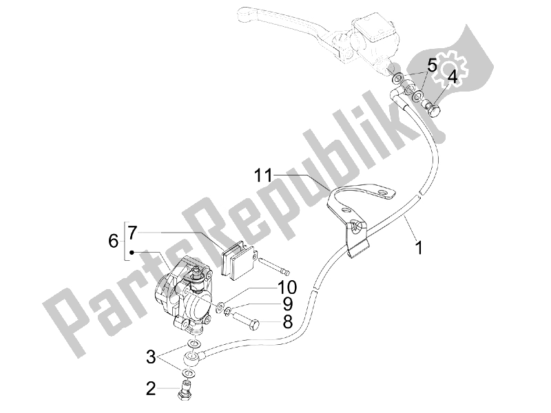 Tutte le parti per il Tubi Dei Freni - Pinze del Vespa S 50 4T 2V 25 KMH NL 2010