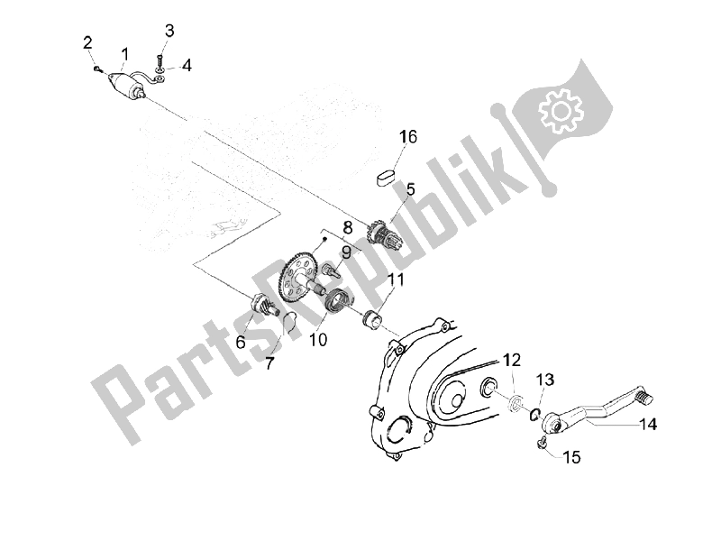 All parts for the Stater - Electric Starter of the Vespa S 150 4T Vietnam 2009