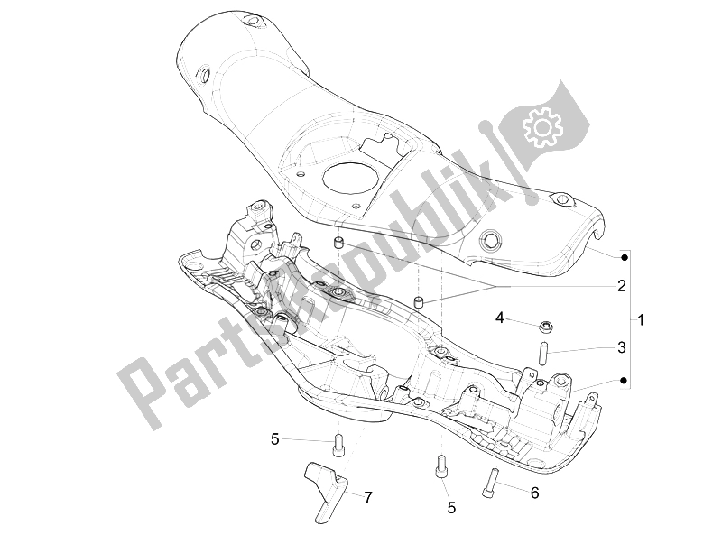 All parts for the Handlebars Coverages of the Vespa 946 125 2014