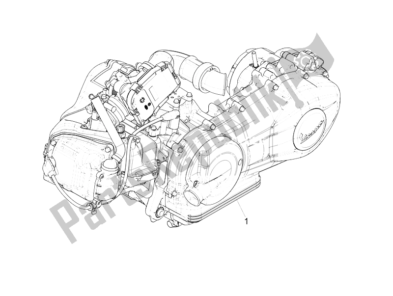 Todas as partes de Montagem De Motor do Vespa Vespa GTS Super 150 IE 4T 3V Asia 2014