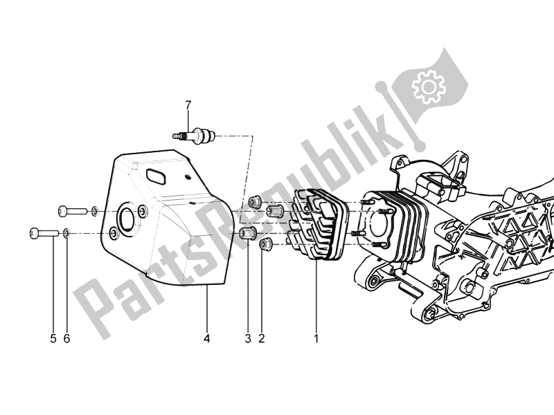 Tutte le parti per il Coperchio Della Testata del Vespa Vespa Primavera 50 2T EU Asia 2014