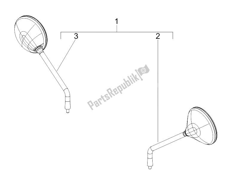 Toutes les pièces pour le Miroir (s) De Conduite du Vespa GTV 125 4T E3 UK 2006