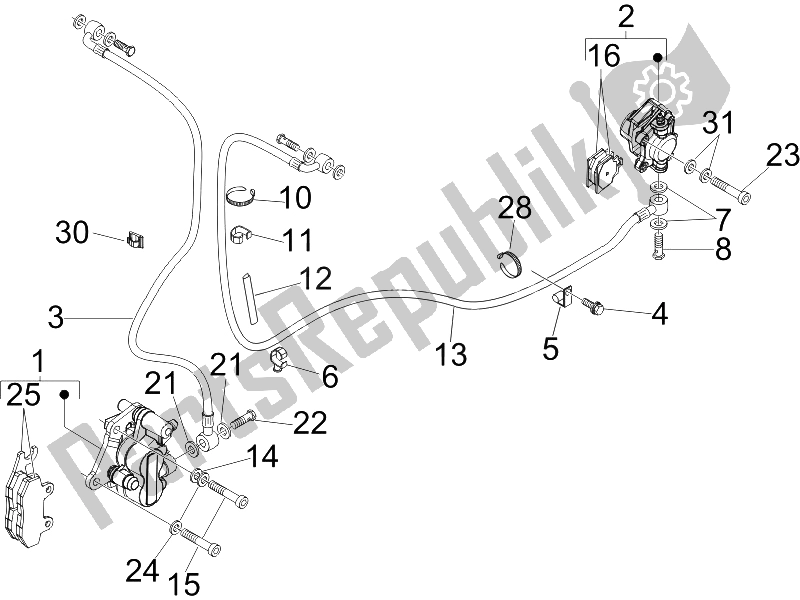 Toutes les pièces pour le Tuyaux De Freins - étriers du Vespa GTV 125 4T E3 2006