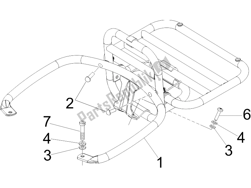 Toutes les pièces pour le Porte-bagages Arrière du Vespa GTS 250 UK 2005