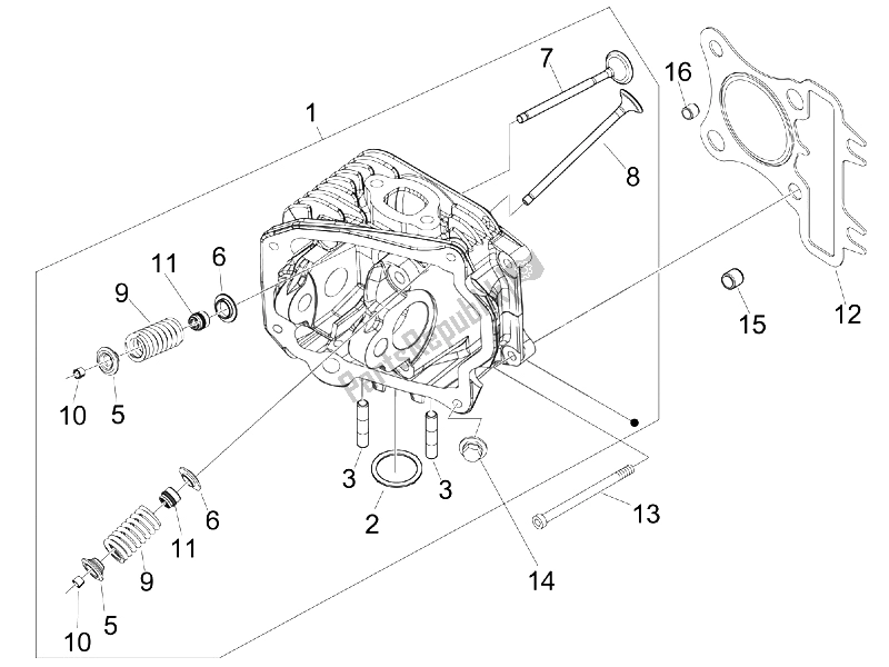 Toutes les pièces pour le Unité De Tête - Valve du Vespa LX 125 4T 2006