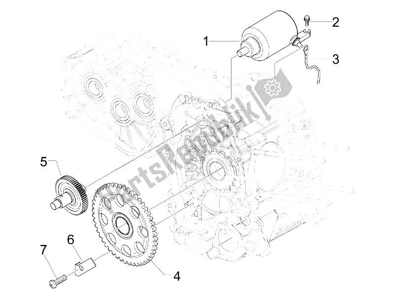 Toutes les pièces pour le Stater - Démarreur électrique du Vespa GTS 250 IE China 2011