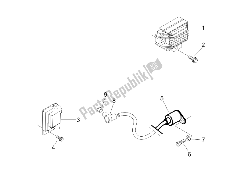 All parts for the Voltage Regulators - Electronic Control Units (ecu) - H. T. Coil of the Vespa LX 150 4T E3 2006