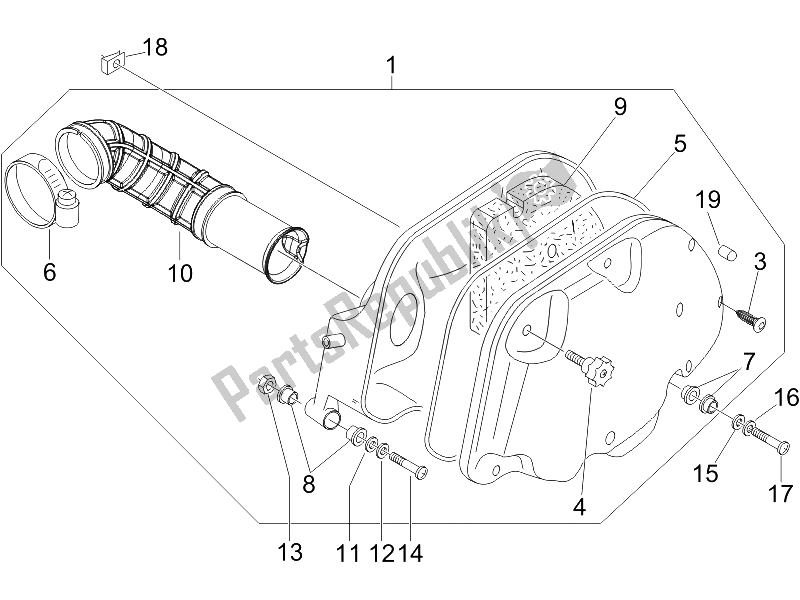 Todas las partes para Filtro De Aire de Vespa GTV 250 IE UK 2006