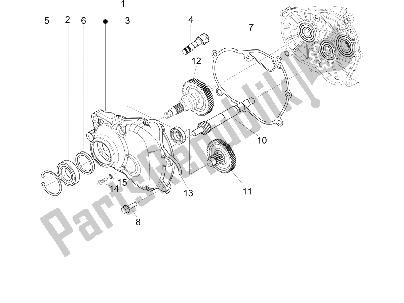 Todas as partes de Unidade De Redução do Vespa LXV 125 4T E3 2006