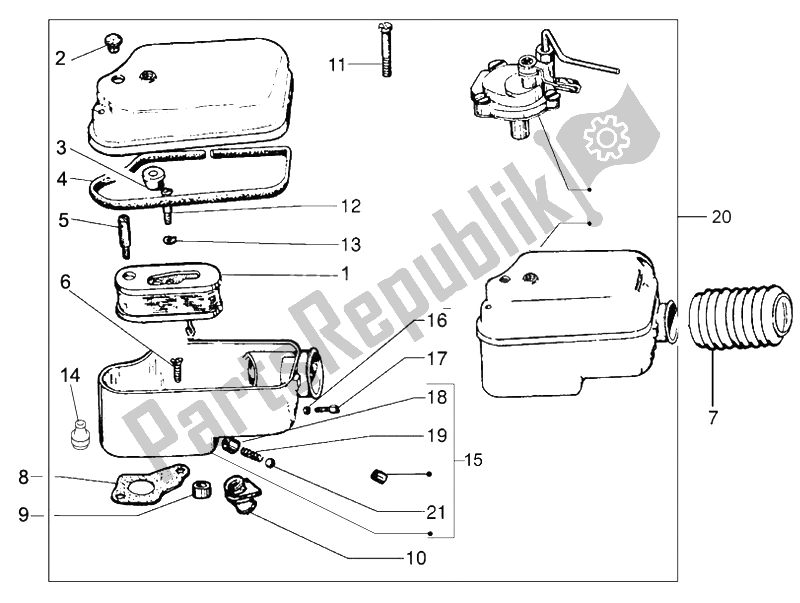 Todas as partes de Filtro De Ar do Vespa PX 150 2011