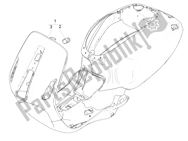 Todas las partes para Marco / Carrocería de Vespa Vespa Primavera 50 2T EU Asia 2014