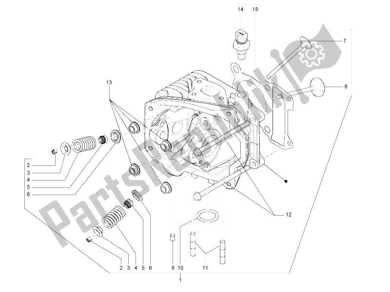 Toutes les pièces pour le Unité De Tête - Valve du Vespa S 150 4T 2V IE E3 College 2009