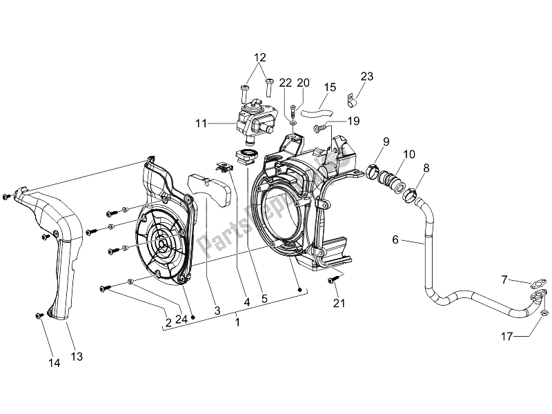 Todas las partes para Caja De Aire Secundaria de Vespa S 125 4T E3 UK 2007