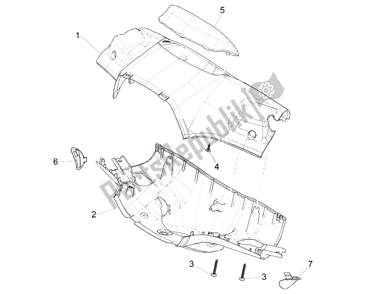 All parts for the Handlebars Coverages of the Vespa Vespa Sprint 50 4T 4V USA Canada 2014