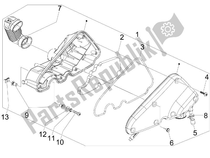 Toutes les pièces pour le Filtre à Air du Vespa LX 50 4T 4V Touring 2010