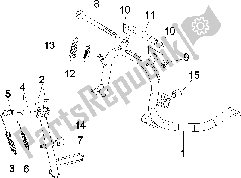 All parts for the Stand/s of the Vespa GTV 125 4T E3 UK 2006