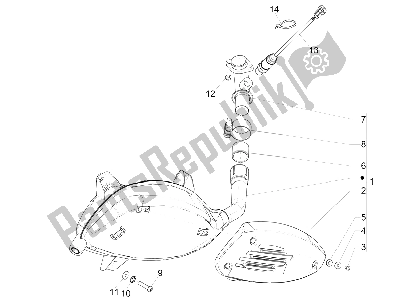 Toutes les pièces pour le Silencieux du Vespa GTS 300 IE Super 2008