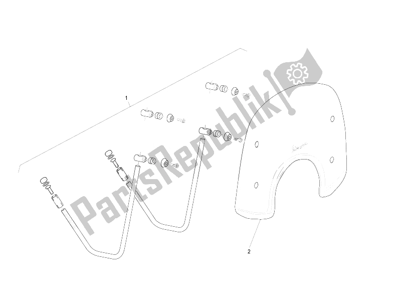 All parts for the Windshield - Glass of the Vespa LX 125 4T IE E3 Touring 2010