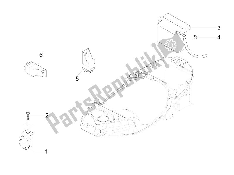 All parts for the Remote Control Switches - Battery - Horn of the Vespa LX 125 4T 2V IE E3 Taiwan 2011