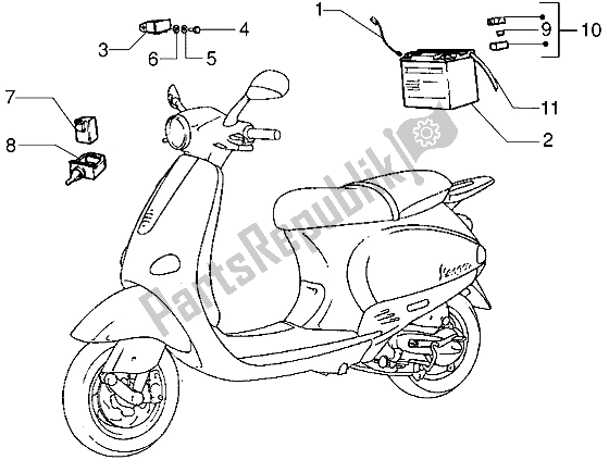 Toutes les pièces pour le Appareils électriques (3) du Vespa ET4 125 1996