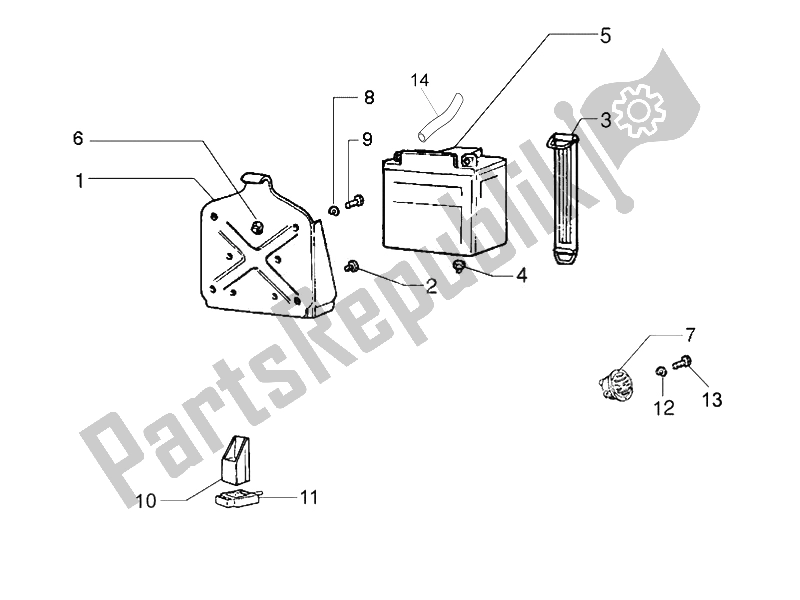 Tutte le parti per il Interruttori Del Telecomando - Batteria - Avvisatore Acustico del Vespa Vespa PX 150 EU Asia 2011