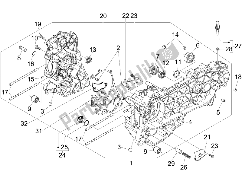 Todas as partes de Bloco Do Motor do Vespa S 150 4T 2008