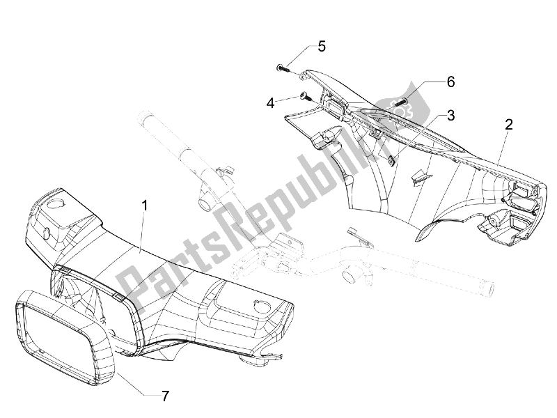 Toutes les pièces pour le Couvertures De Guidon du Vespa S 50 4T 2V 25 KMH NL 2010