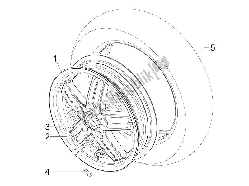 Toutes les pièces pour le Roue Avant du Vespa S 50 4T 2V 25 KMH NL 2010