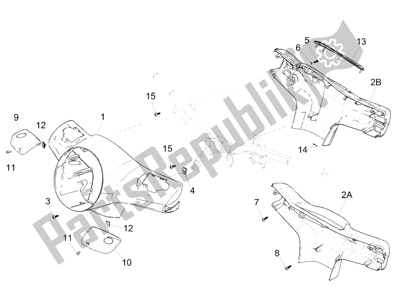 Toutes les pièces pour le Couvertures De Guidon du Vespa GTS 125 4T IE Super E3 2009