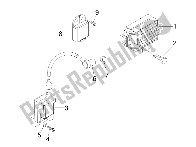 Todas las partes para Reguladores De Voltaje - Unidades De Control Electrónico (ecu) - H. T. Bobina de Vespa LX 150 4T USA 2006