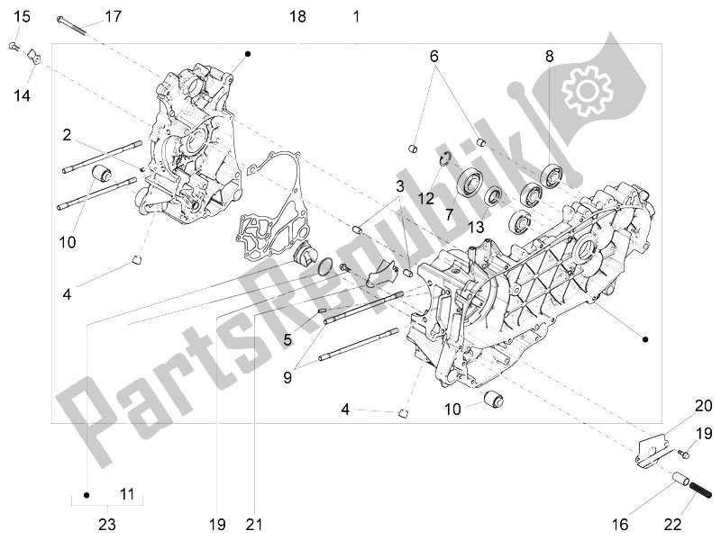 Todas las partes para Caja Del Cigüeñal de Vespa 150 Sprint 4T 3V IE China 2015