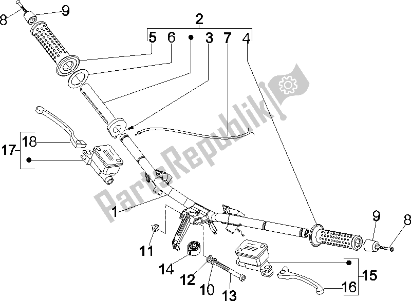 Todas las partes para Manillar - Master Cil. De Vespa Granturismo 125 L E3 2006