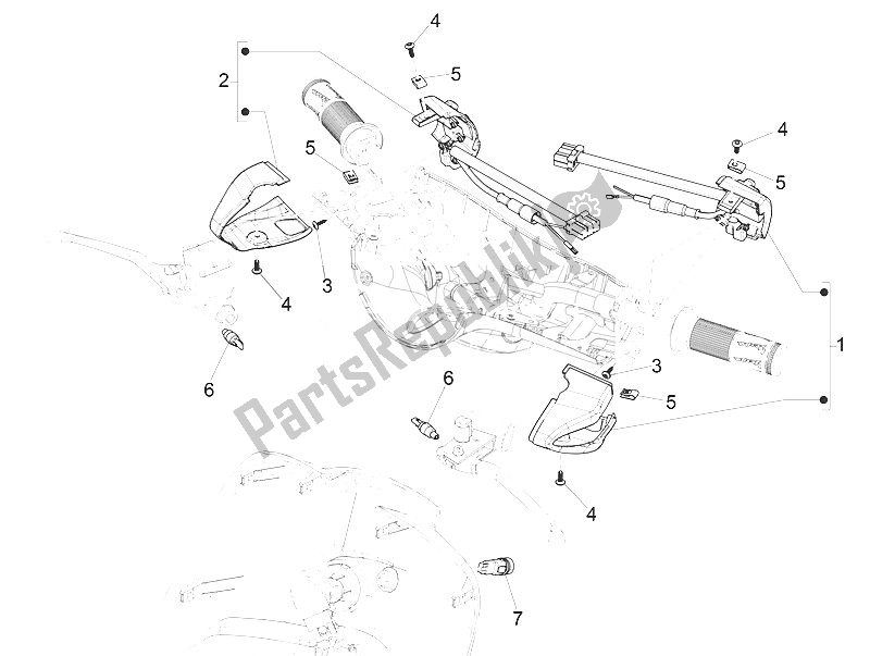 All parts for the Selectors - Switches - Buttons of the Vespa Vespa Primavera 150 4T 3V Iget Asia 2016