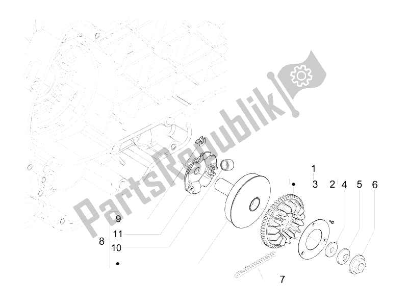 Toutes les pièces pour le Poulie Motrice du Vespa S 150 4T IE College USA 2009