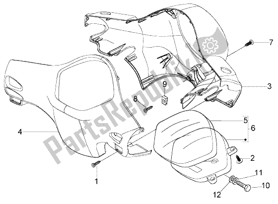 Tutte le parti per il Km Di Contachilometri - Coprimanubrio del Vespa LX 125 2005