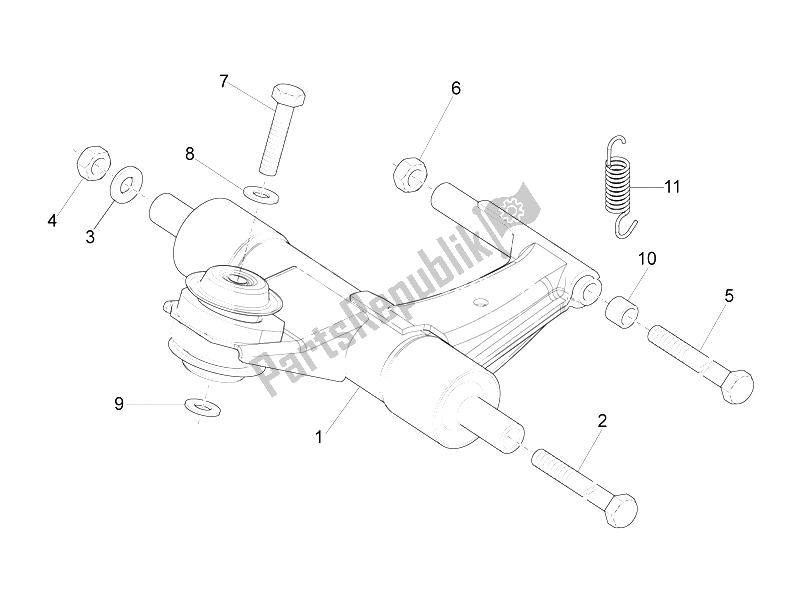 Tutte le parti per il Braccio Oscillante del Vespa LX 150 4T IE E3 Vietnam 2011