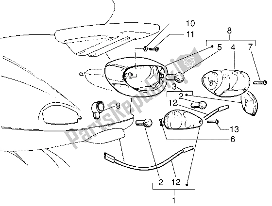 Tutte le parti per il Fanale Posteriore del Vespa ET4 125 1996