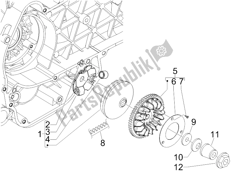 Tutte le parti per il Puleggia Motrice del Vespa S 150 4T 2008