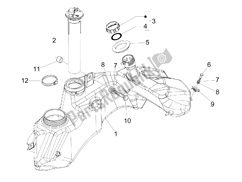 Toutes les pièces pour le Réservoir D'essence du Vespa GTS 250 IE Super USA 2008