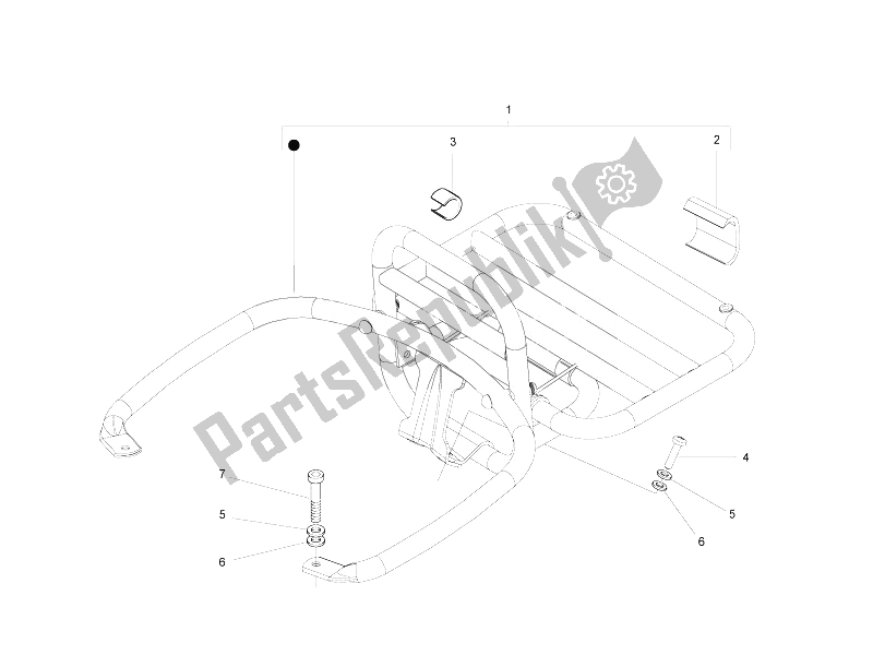 Toutes les pièces pour le Porte-bagages Arrière du Vespa GTS 300 IE ABS China 2014