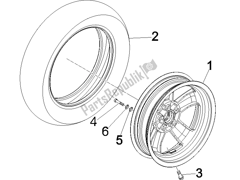 Todas las partes para Rueda Delantera de Vespa GTS 300 IE ABS China 2014