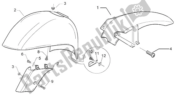 Toutes les pièces pour le Garde-boue Avant Et Arrière du Vespa Granturismo 200 L 2003