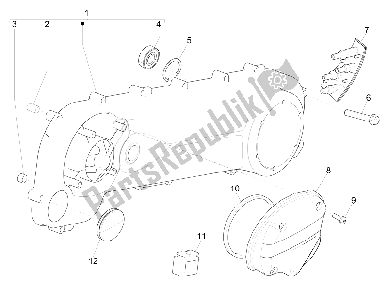 Tutte le parti per il Coperchio Del Carter - Raffreddamento Del Carter del Vespa Vespa Sprint 50 2T EU 2014